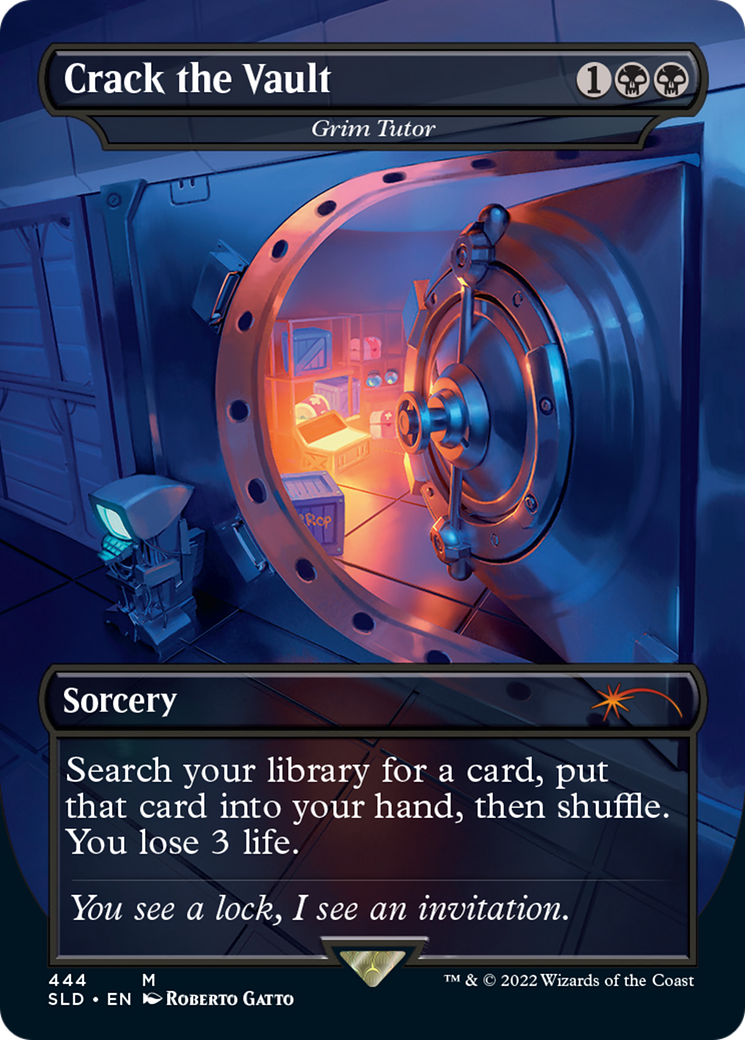 Grim Tutor (SLD-444) - Secret Lair Drop / Crack the Vault (Borderless) Foil - Premium MTG Single from Wizards of the Coast - Just $4.60! Shop now at Game Crave Tournament Store