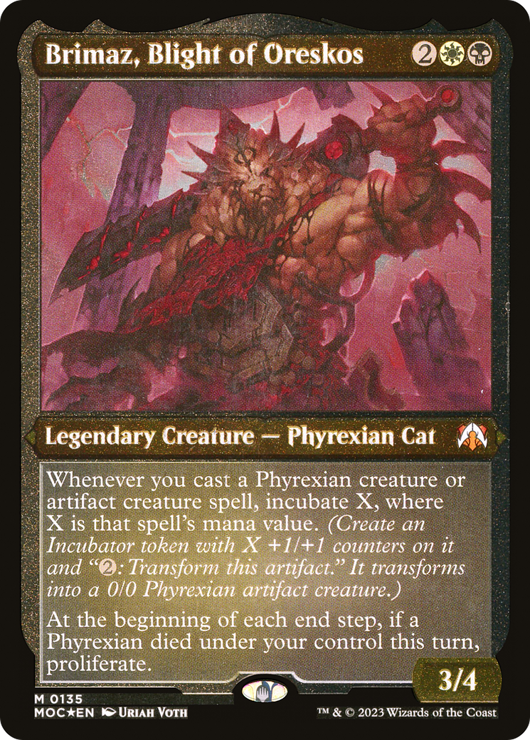Brimaz, Blight of Oreskos (MOC-135) - March of the Machine Commander Etched Foil - Premium MTG Single from Wizards of the Coast - Just $0.08! Shop now at Game Crave Tournament Store
