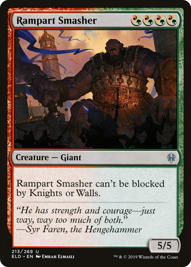 Rampart Smasher (ELD-213) - Throne of Eldraine Foil - Premium MTG Single from Wizards of the Coast - Just $0.08! Shop now at Game Crave Tournament Store