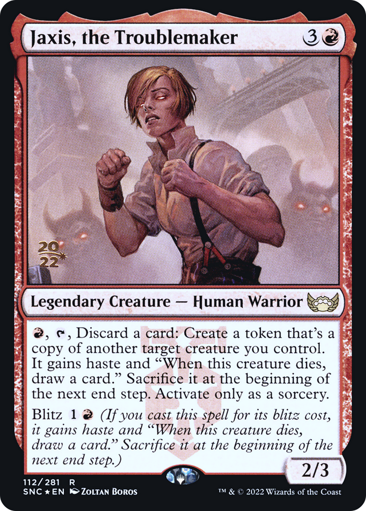 Jaxis, the Troublemaker (PSNC-112S) - Streets of New Capenna Promos Foil - Premium MTG Single from Wizards of the Coast - Just $0.43! Shop now at Game Crave Tournament Store