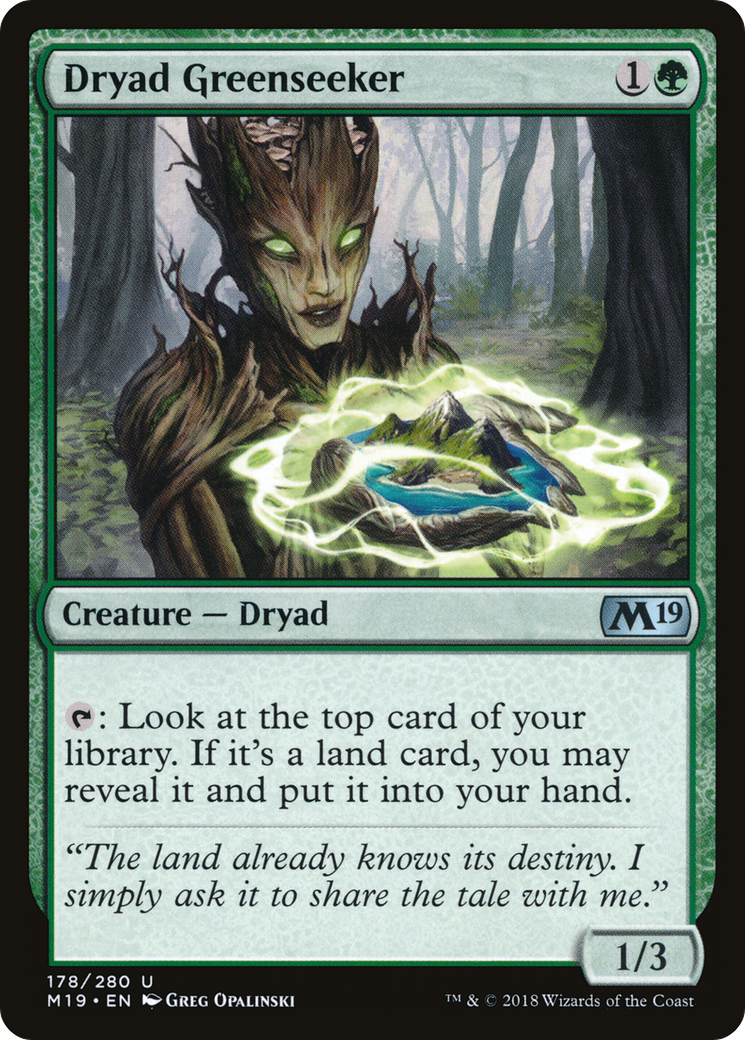 Dryad Greenseeker (M19-178) - Core Set 2019 Foil - Premium MTG Single from Wizards of the Coast - Just $0.43! Shop now at Game Crave Tournament Store