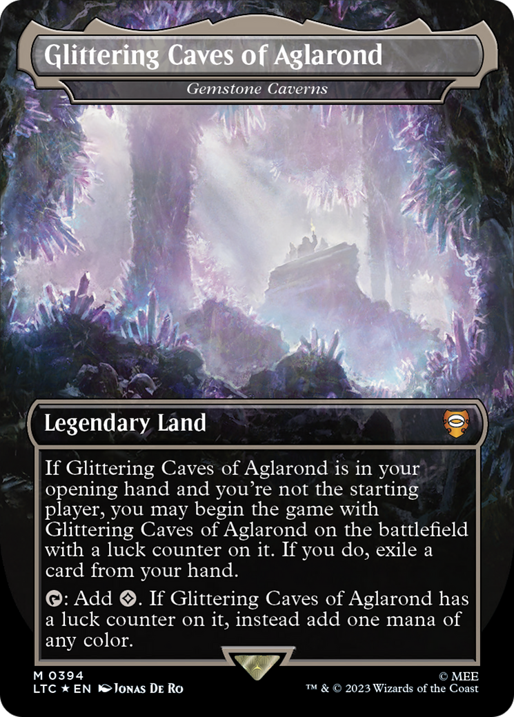 Gemstone Caverns (LTC-394) - Tales of Middle-earth Commander / Glittering Caves of Aglarond (Borderless) Foil - Premium MTG Single from Wizards of the Coast - Just $131.67! Shop now at Game Crave Tournament Store
