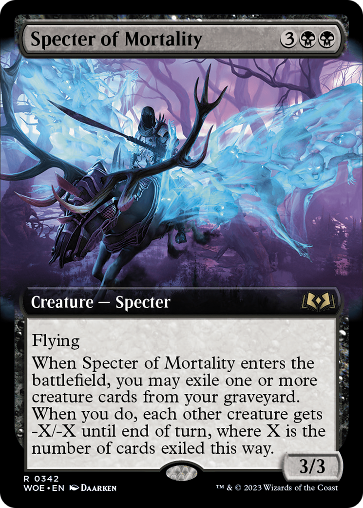 Specter of Mortality (WOE-342) - Wilds of Eldraine: (Extended Art) Foil - Premium MTG Single from Wizards of the Coast - Just $0.08! Shop now at Game Crave Tournament Store