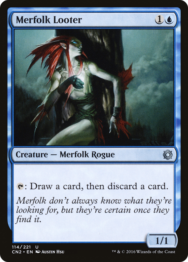 Merfolk Looter (CN2-114) - Conspiracy: Take the Crown - Premium MTG Single from Wizards of the Coast - Just $0.08! Shop now at Game Crave Tournament Store
