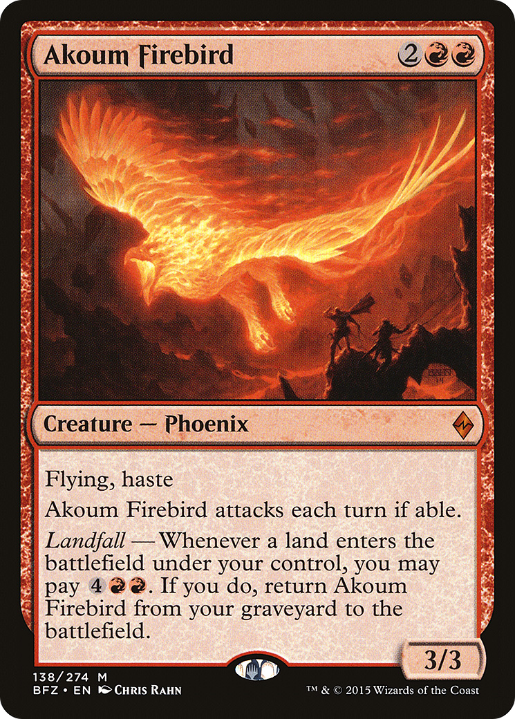 Akoum Firebird (BFZ-138) - Battle for Zendikar Foil - Premium MTG Single from Wizards of the Coast - Just $0.20! Shop now at Game Crave Tournament Store