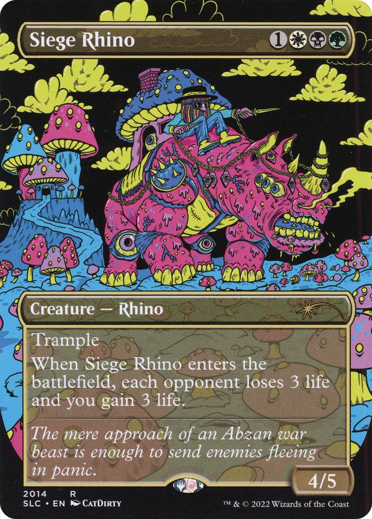 Siege Rhino (SLC-2014) - Secret Lair 30th Anniversary Countdown Kit (Borderless) - Premium MTG Single from Wizards of the Coast - Just $0.57! Shop now at Game Crave Tournament Store