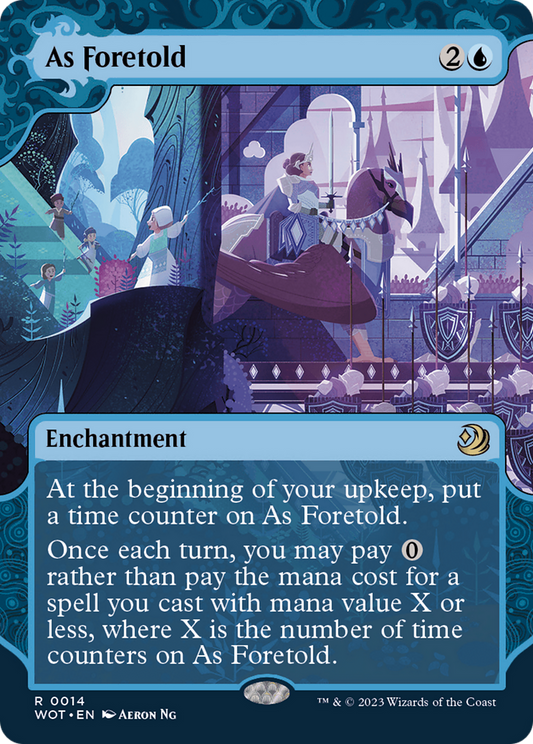 As Foretold (WOT-014) - Wilds of Eldraine: Enchanting Tales: (Showcase) (Borderless) Foil - Premium MTG Single from Wizards of the Coast - Just $0.26! Shop now at Game Crave Tournament Store