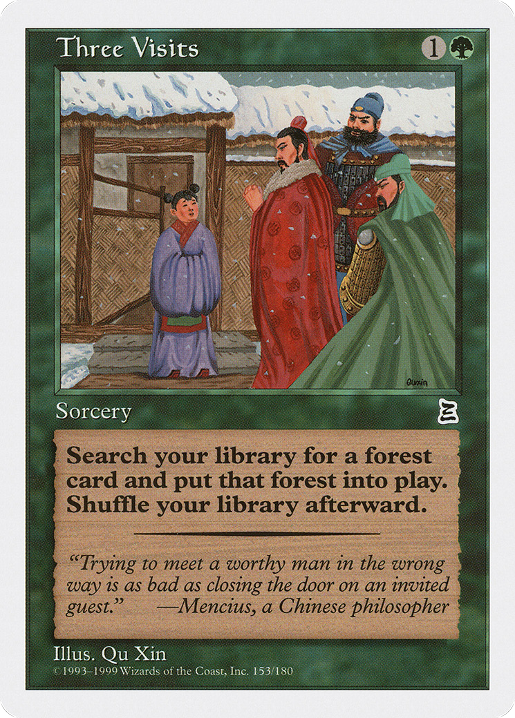 Three Visits (PTK-153) - Portal Three Kingdoms - Premium MTG Single from Wizards of the Coast - Just $13.80! Shop now at Game Crave Tournament Store