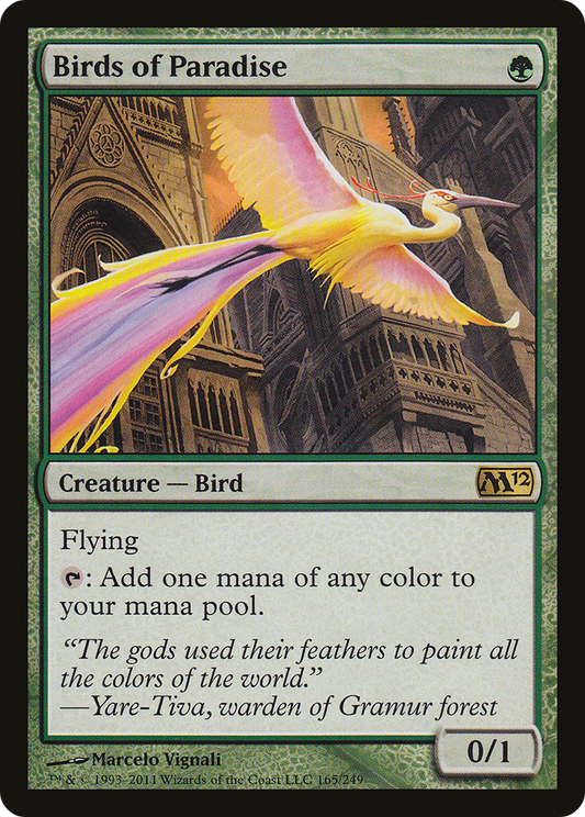 Birds of Paradise (M12-165) - Magic 2012 Foil - Premium MTG Single from Wizards of the Coast - Just $3.45! Shop now at Game Crave Tournament Store