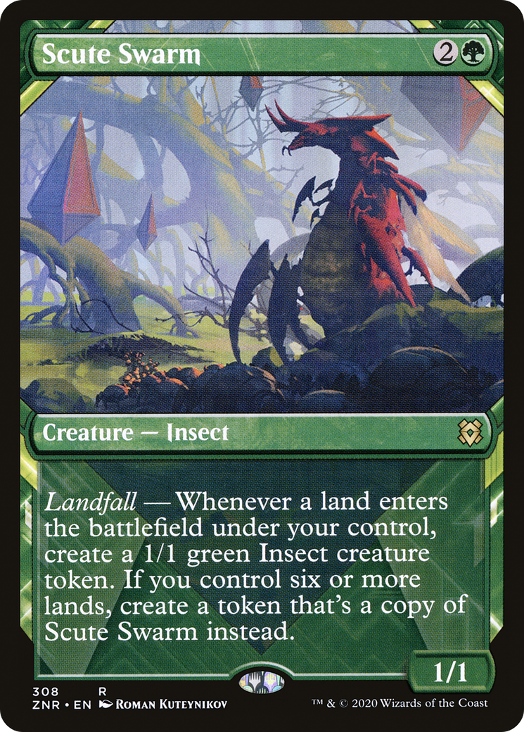 Scute Swarm (ZNR-308) - Zendikar Rising: (Showcase) - Premium MTG Single from Wizards of the Coast - Just $0.78! Shop now at Game Crave Tournament Store