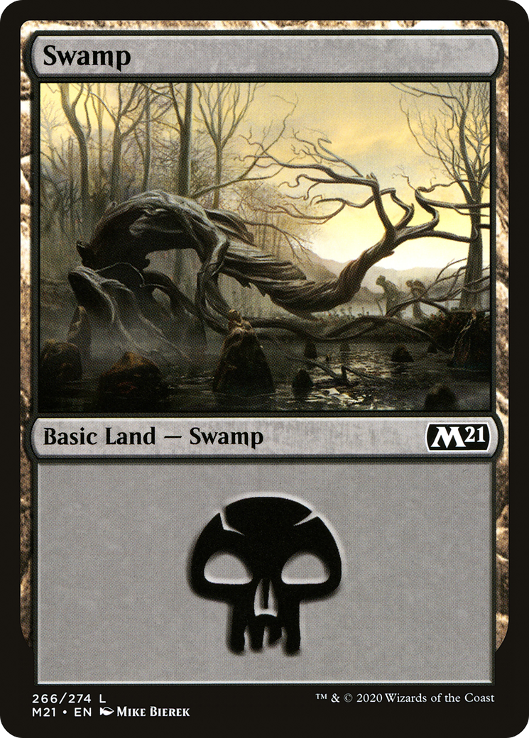Swamp (M21-266) - Core Set 2021 Foil - Premium MTG Single from Wizards of the Coast - Just $0.13! Shop now at Game Crave Tournament Store