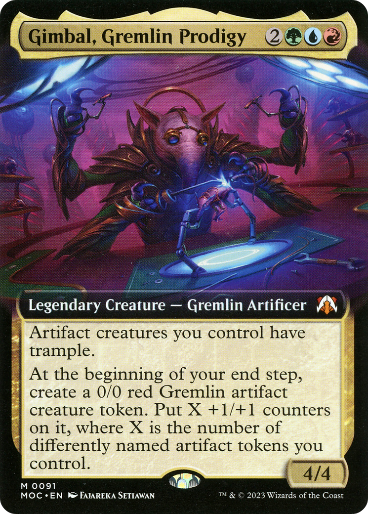 Gimbal, Gremlin Prodigy (MOC-091) - March of the Machine Commander: (Extended Art) - Premium MTG Single from Wizards of the Coast - Just $0.08! Shop now at Game Crave Tournament Store