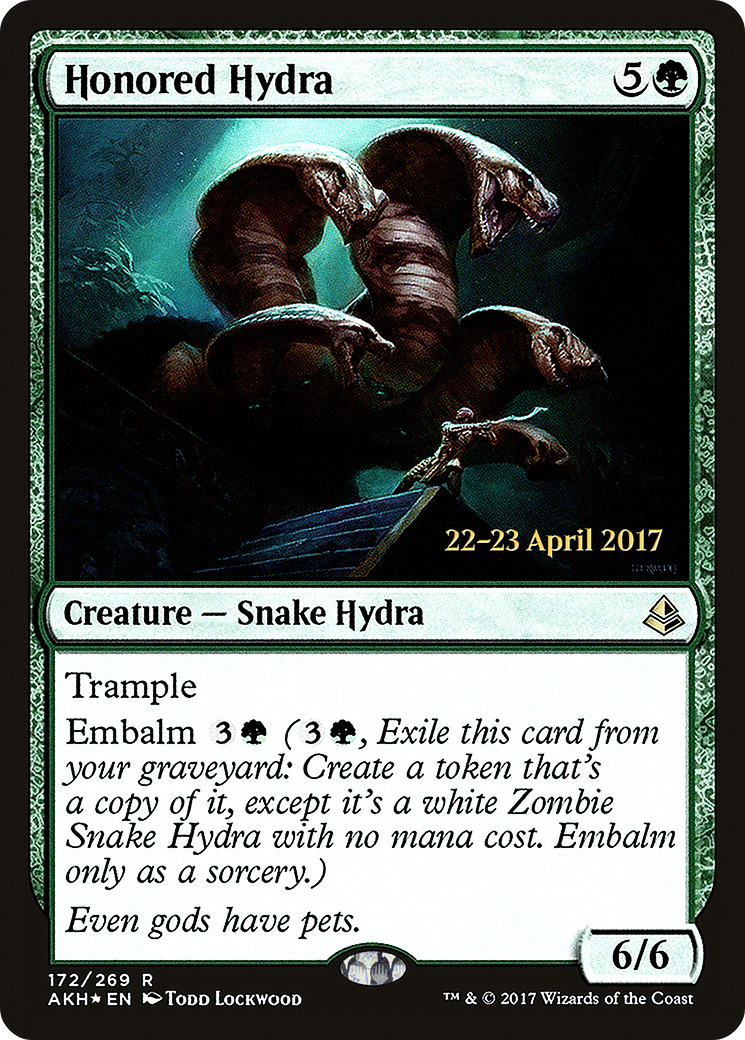 Honored Hydra (PAKH-172S) - Amonkhet Promos Foil - Premium MTG Single from Wizards of the Coast - Just $0.31! Shop now at Game Crave Tournament Store