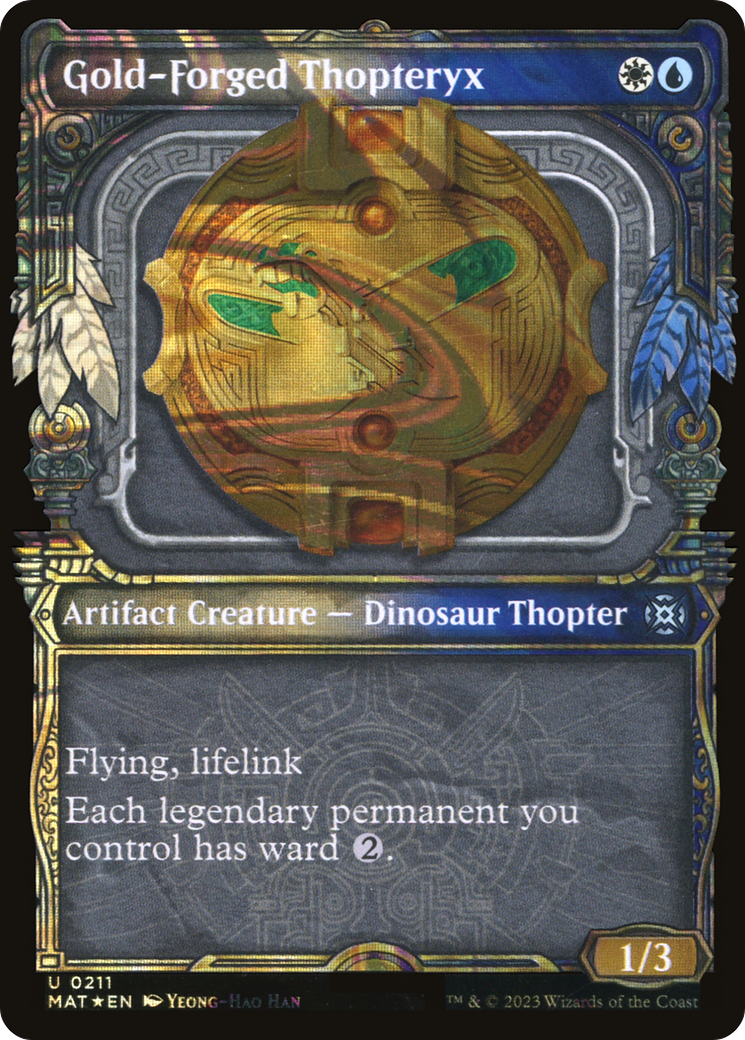 Gold-Forged Thopteryx (MAT-211) - March of the Machine: The Aftermath: (Showcase) Foil - Premium MTG Single from Wizards of the Coast - Just $2.56! Shop now at Game Crave Tournament Store