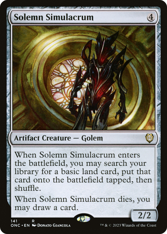 Solemn Simulacrum (ONC-141) - Phyrexia: All Will Be One Commander - Premium MTG Single from Wizards of the Coast - Just $0.25! Shop now at Game Crave Tournament Store