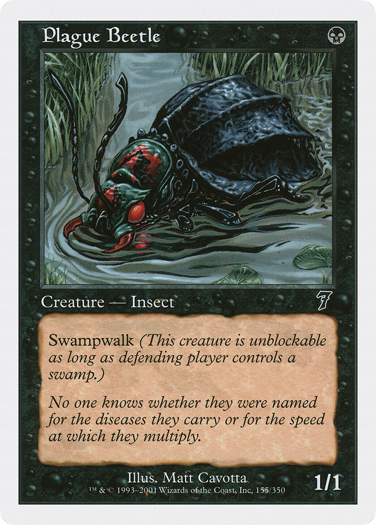 Plague Beetle (7ED-155) - Seventh Edition - Premium MTG Single from Wizards of the Coast - Just $0.08! Shop now at Game Crave Tournament Store