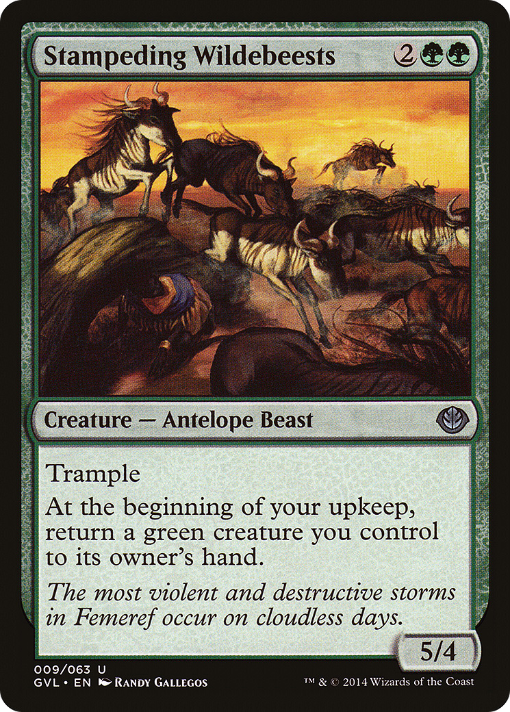 Stampeding Wildebeests (GVL-009) - Duel Decks Anthology: Garruk vs. Liliana - Premium MTG Single from Wizards of the Coast - Just $0.08! Shop now at Game Crave Tournament Store