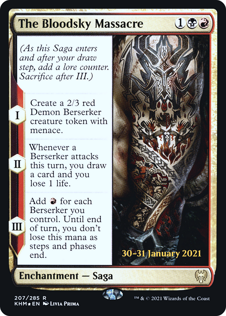 The Bloodsky Massacre (PKHM-207S) - Kaldheim Promos Foil - Premium MTG Single from Wizards of the Coast - Just $0.25! Shop now at Game Crave Tournament Store