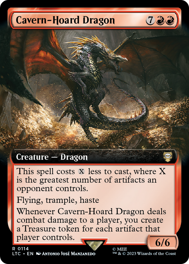 Cavern-Hoard Dragon (LTC-114) - Tales of Middle-earth Commander: (Extended Art) - Premium MTG Single from Wizards of the Coast - Just $6.98! Shop now at Game Crave Tournament Store