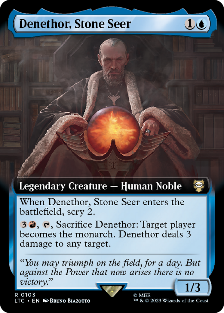 Denethor, Stone Seer (LTC-103) - Tales of Middle-earth Commander: (Extended Art) - Premium MTG Single from Wizards of the Coast - Just $0.08! Shop now at Game Crave Tournament Store