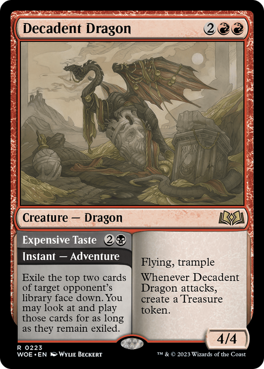 Decadent Dragon // Expensive Taste (WOE-223) - Wilds of Eldraine - Premium MTG Single from Wizards of the Coast - Just $0.27! Shop now at Game Crave Tournament Store