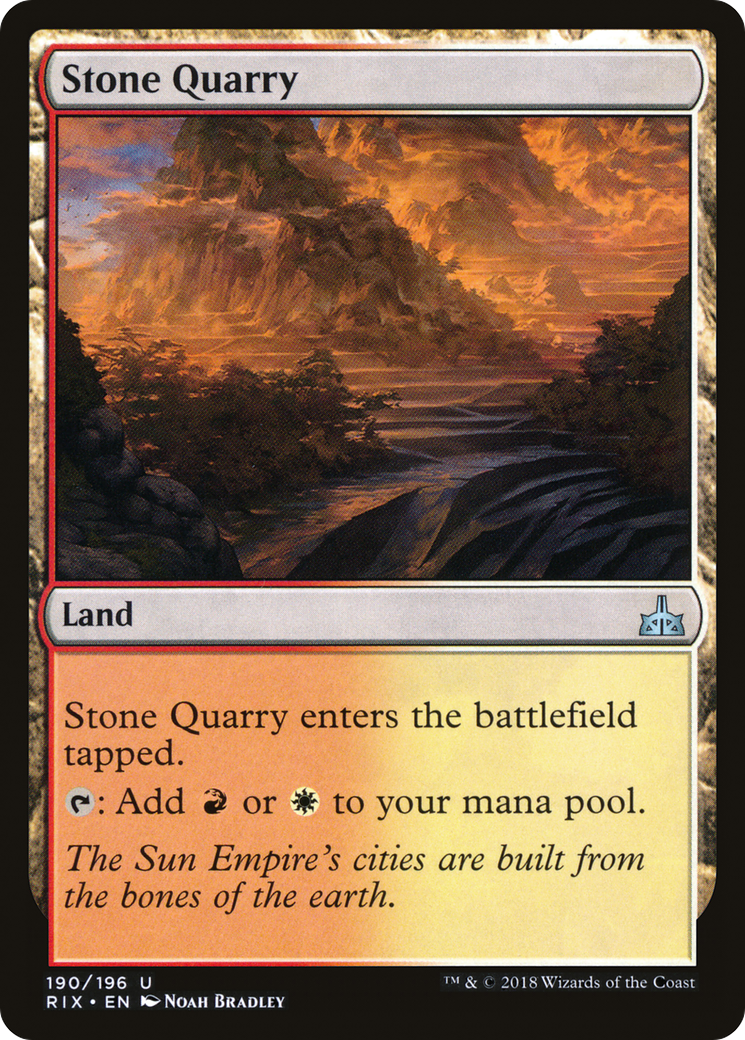 Stone Quarry (RIX-190) - Rivals of Ixalan - Premium MTG Single from Wizards of the Coast - Just $0.08! Shop now at Game Crave Tournament Store