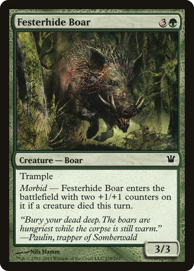 Festerhide Boar (ISD-179) - Innistrad Foil - Premium MTG Single from Wizards of the Coast - Just $0.08! Shop now at Game Crave Tournament Store