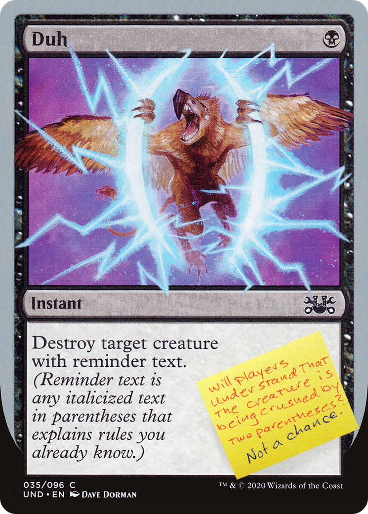 Duh (UND-035) - Unsanctioned - Premium MTG Single from Wizards of the Coast - Just $0.08! Shop now at Game Crave Tournament Store