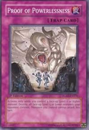 Proof of Powerlessness (RGBT-EN076) - Raging Battle 1st Edition - Premium Yugioh Single from Konami - Just $0.25! Shop now at Game Crave Tournament Store