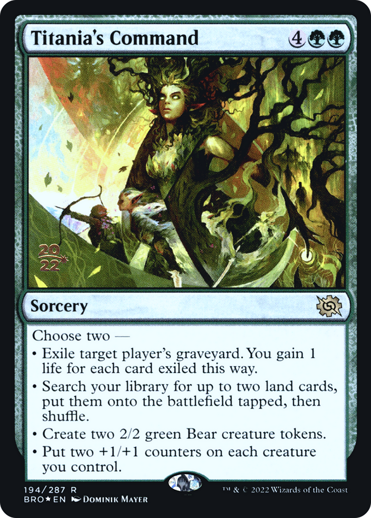 Titania's Command (PBRO-194S) - The Brothers' War Promos Foil - Premium MTG Single from Wizards of the Coast - Just $0.84! Shop now at Game Crave Tournament Store