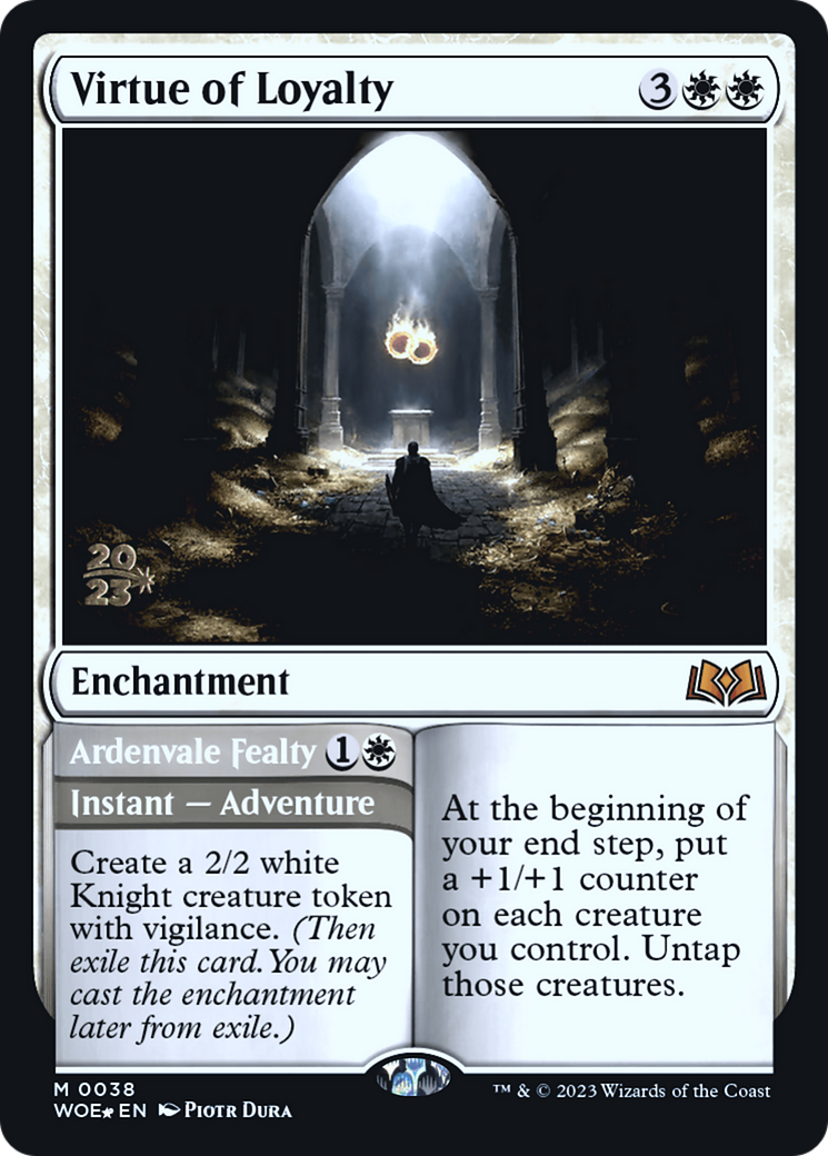 Virtue of Loyalty // Ardenvale Fealty (PWOE-38S) - Wilds of Eldraine Promos Foil - Premium MTG Single from Wizards of the Coast - Just $8.33! Shop now at Game Crave Tournament Store