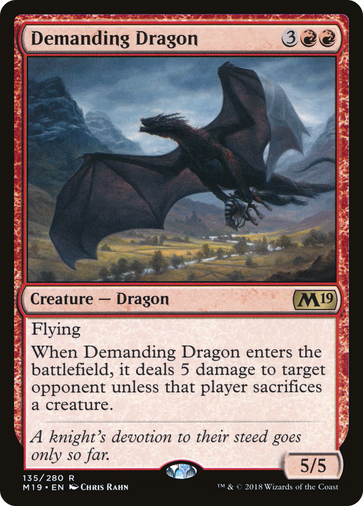 Demanding Dragon (M19-135) - Core Set 2019 - Premium MTG Single from Wizards of the Coast - Just $0.08! Shop now at Game Crave Tournament Store
