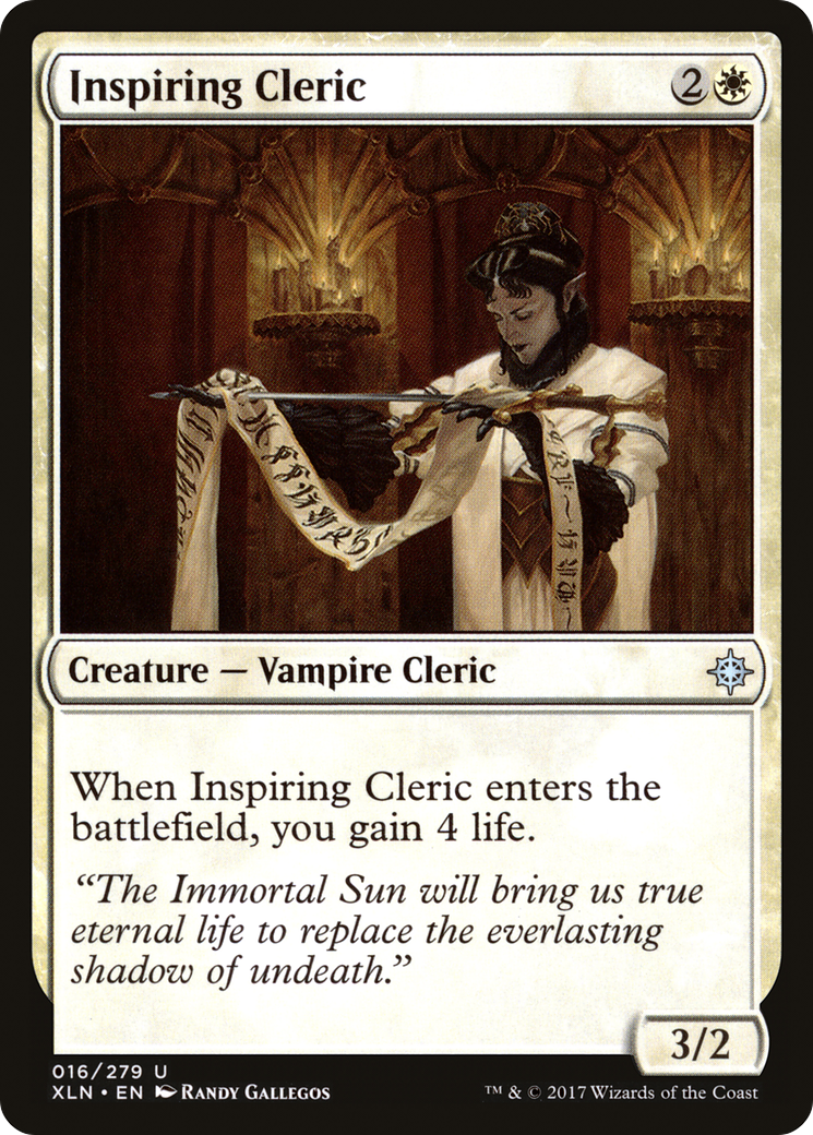 Inspiring Cleric (XLN-016) - Ixalan Foil - Premium MTG Single from Wizards of the Coast - Just $0.08! Shop now at Game Crave Tournament Store
