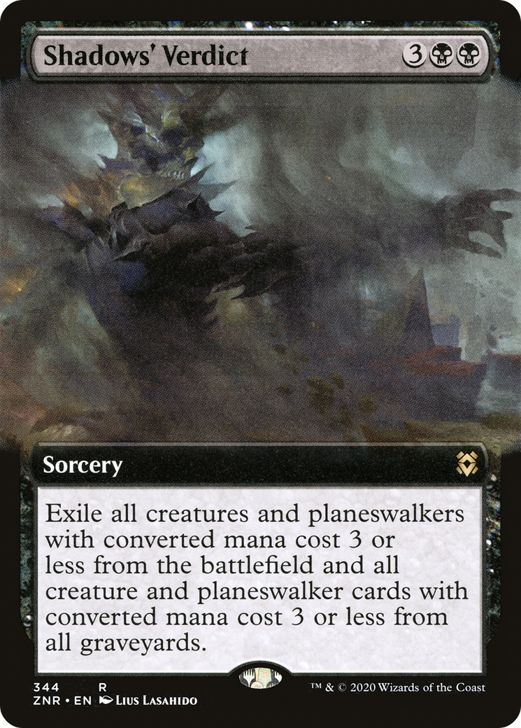 Shadows' Verdict (ZNR-344) - Zendikar Rising: (Extended Art) Foil - Premium MTG Single from Wizards of the Coast - Just $0.08! Shop now at Game Crave Tournament Store