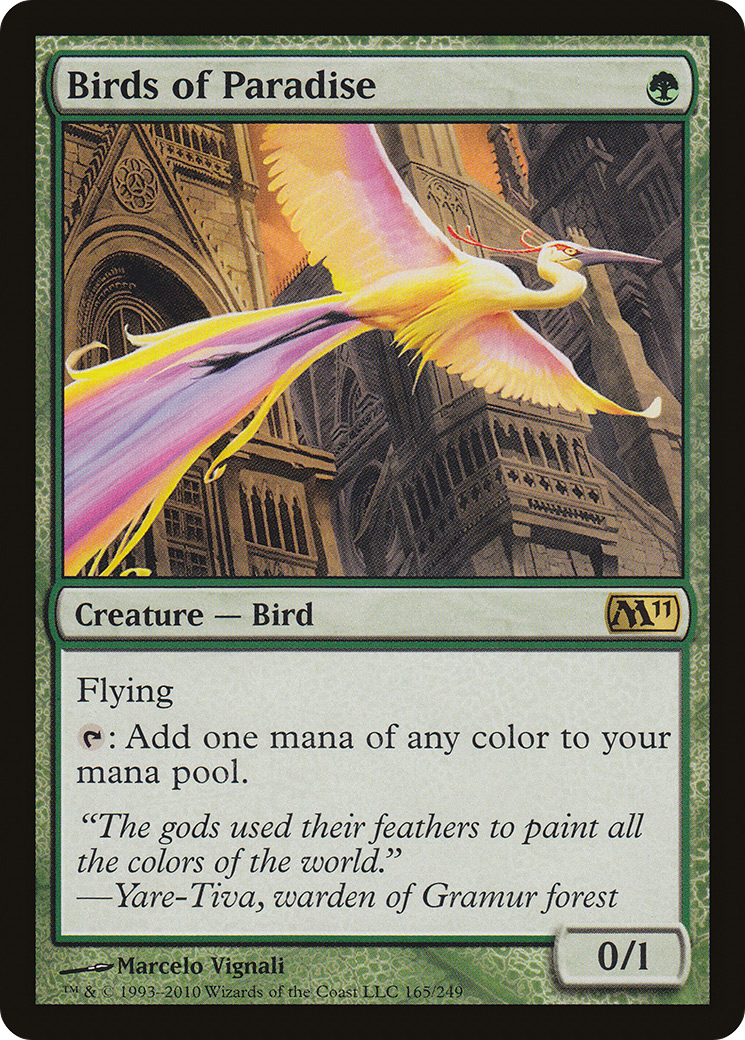 Birds of Paradise (M11-165) - Magic 2011 Foil - Premium MTG Single from Wizards of the Coast - Just $1.85! Shop now at Game Crave Tournament Store
