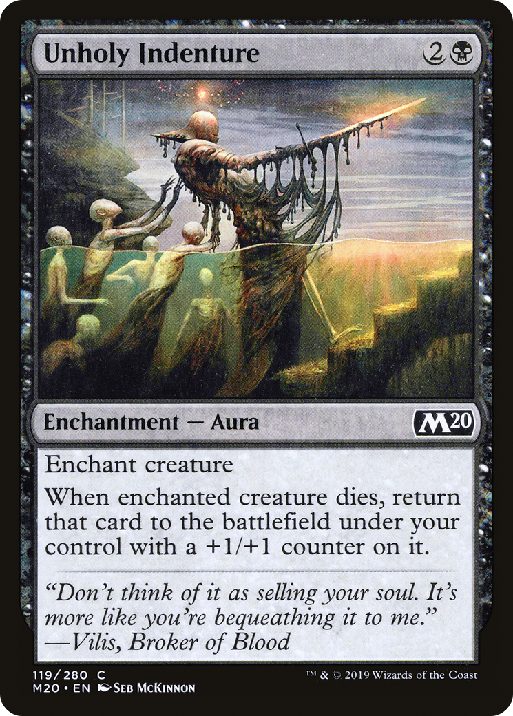 Unholy Indenture (M20-119) - Core Set 2020 Foil - Premium MTG Single from Wizards of the Coast - Just $0.17! Shop now at Game Crave Tournament Store