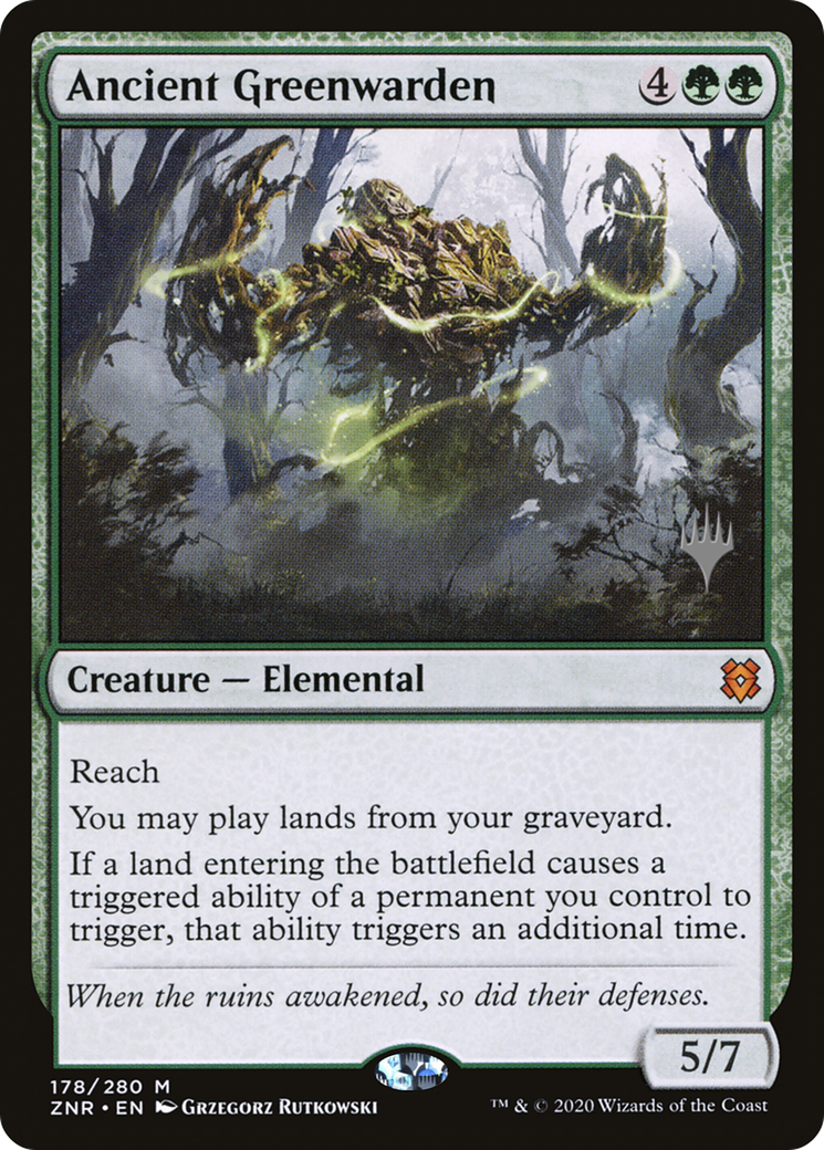 Ancient Greenwarden (PZNR-178P) - Zendikar Rising Promos - Premium MTG Single from Wizards of the Coast - Just $1.95! Shop now at Game Crave Tournament Store