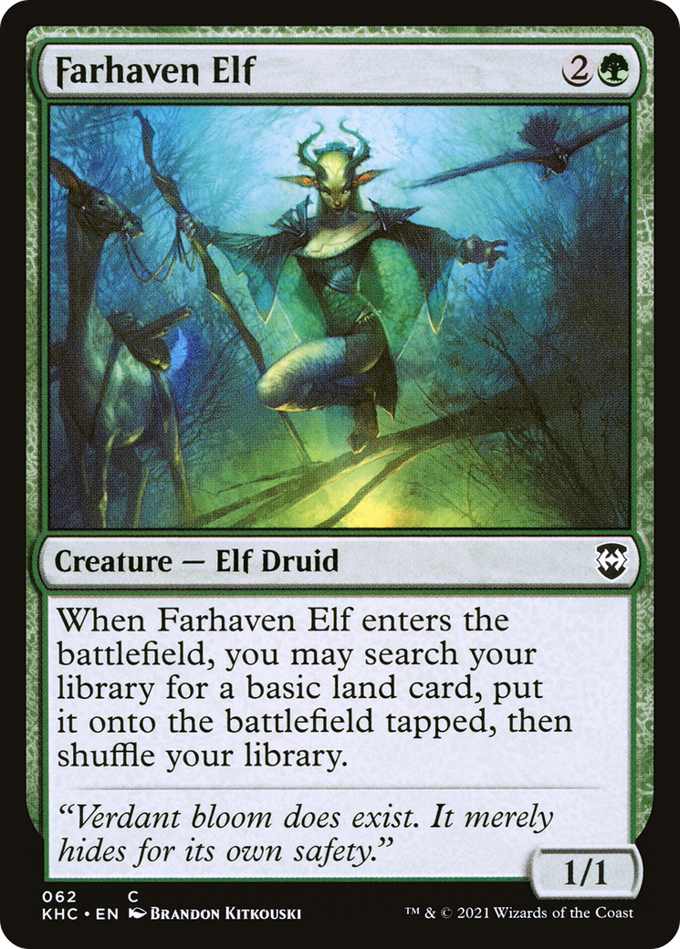 Farhaven Elf (KHC-062) - Kaldheim Commander - Premium MTG Single from Wizards of the Coast - Just $0.08! Shop now at Game Crave Tournament Store