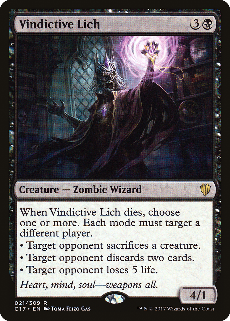 Vindictive Lich (C17-021) - Commander 2017 - Premium MTG Single from Wizards of the Coast - Just $0.19! Shop now at Game Crave Tournament Store