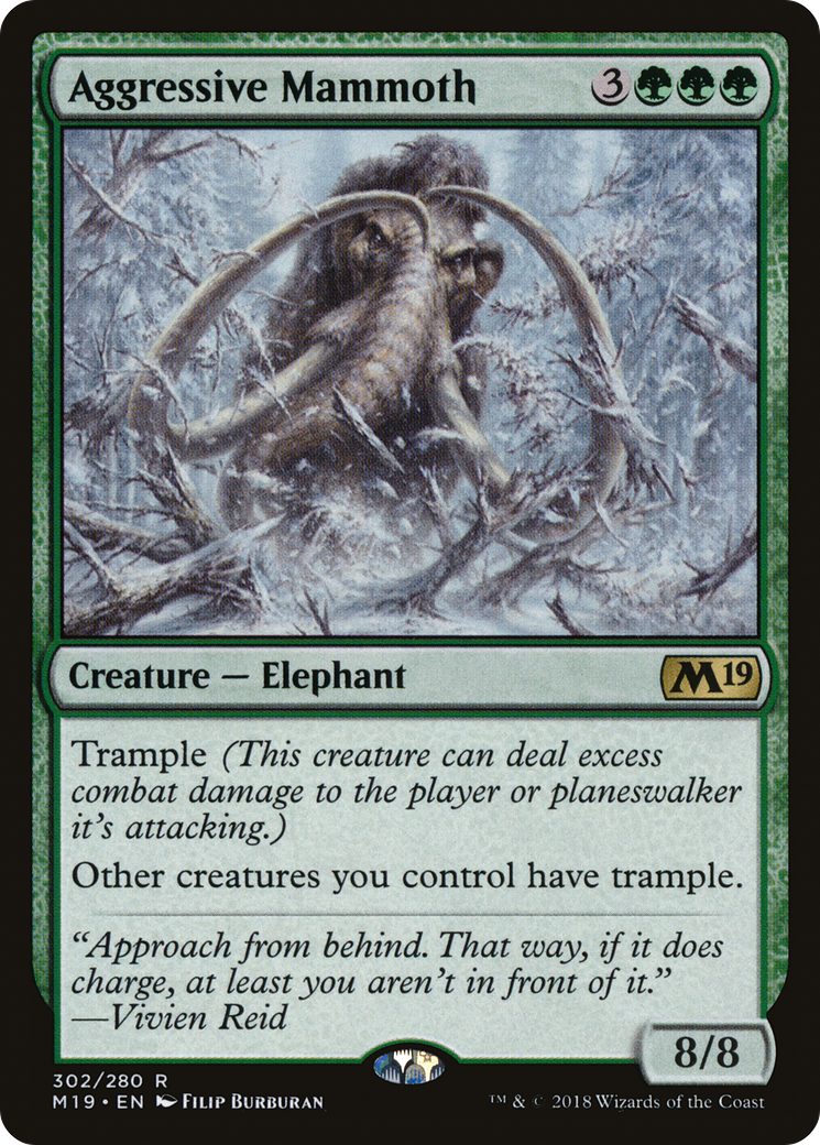 Aggressive Mammoth (M19-302) - Core Set 2019 - Premium MTG Single from Wizards of the Coast - Just $0.09! Shop now at Game Crave Tournament Store