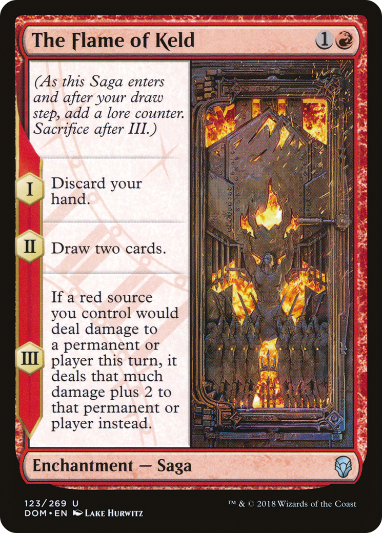 The Flame of Keld (DOM-123) - Dominaria Foil - Premium MTG Single from Wizards of the Coast - Just $0.23! Shop now at Game Crave Tournament Store