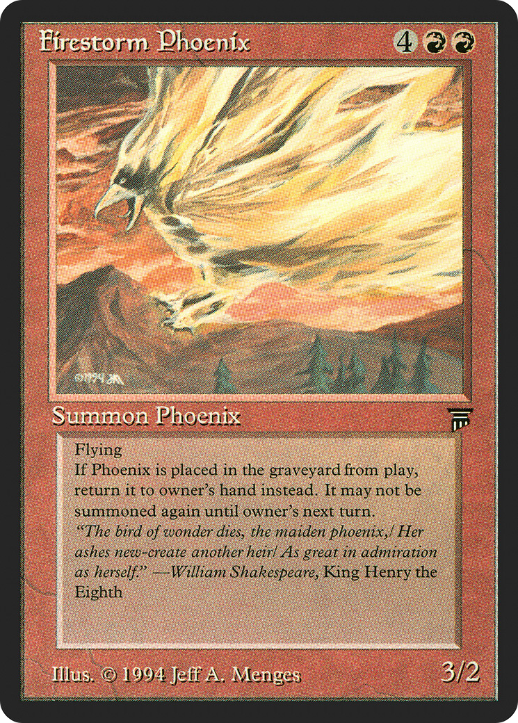 Firestorm Phoenix (LEG-147) - Legends - Premium MTG Single from Wizards of the Coast - Just $5.51! Shop now at Game Crave Tournament Store