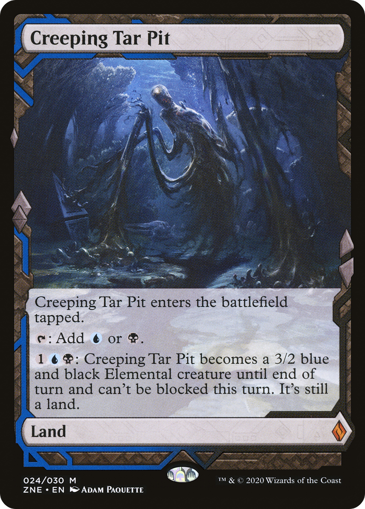 Creeping Tar Pit (ZNE-024) - Zendikar Rising Expeditions Foil - Premium MTG Single from Wizards of the Coast - Just $0.88! Shop now at Game Crave Tournament Store