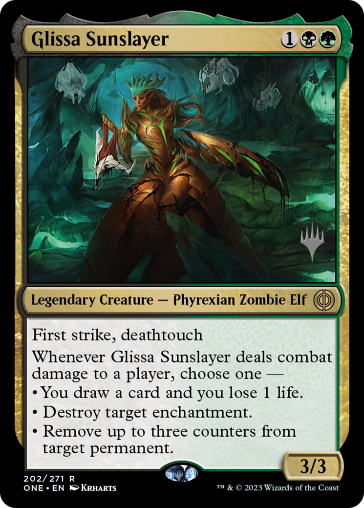 Glissa Sunslayer (PONE-202P) - Phyrexia: All Will Be One Promos Foil - Premium MTG Single from Wizards of the Coast - Just $2.88! Shop now at Game Crave Tournament Store