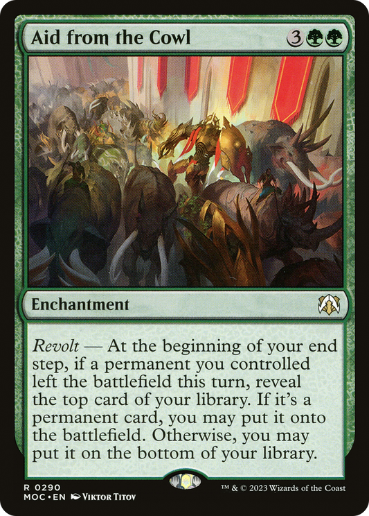 Aid from the Cowl (MOC-290) - March of the Machine Commander - Premium MTG Single from Wizards of the Coast - Just $0.08! Shop now at Game Crave Tournament Store