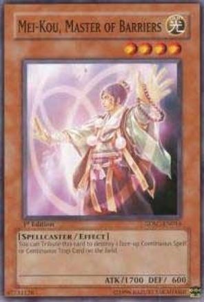 Mei-Kou, Master of Barriers (SDSC-EN016) - Structure Deck: Spellcaster's Command Unlimited - Premium Yugioh Single from Konami - Just $0.23! Shop now at Game Crave Tournament Store