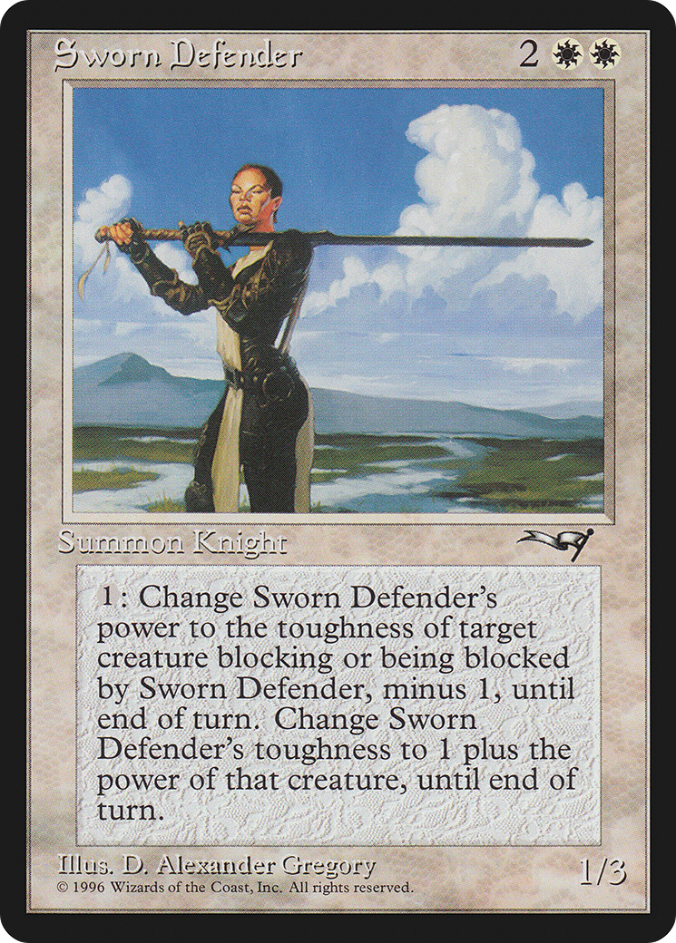 Sworn Defender (ALL-019) - Alliances - Premium MTG Single from Wizards of the Coast - Just $0.11! Shop now at Game Crave Tournament Store