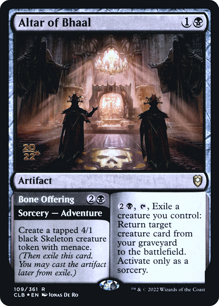 Altar of Bhaal // Bone Offering (PCLB-109S) - Battle for Baldur's Gate Promos Foil - Premium MTG Single from Wizards of the Coast - Just $0.28! Shop now at Game Crave Tournament Store