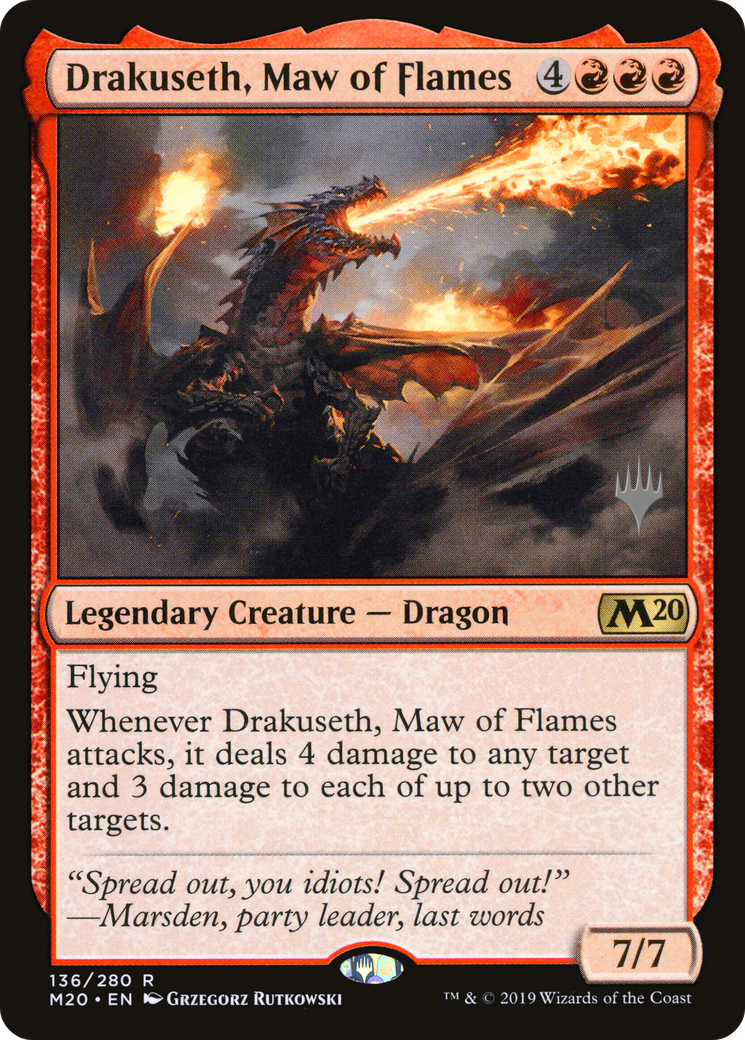 Drakuseth, Maw of Flames (PM20-136P) - Core Set 2020 Promos - Premium MTG Single from Wizards of the Coast - Just $0.41! Shop now at Game Crave Tournament Store
