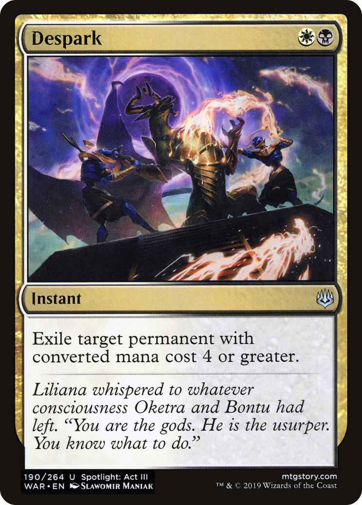 Despark (WAR-190) - War of the Spark - Premium MTG Single from Wizards of the Coast - Just $0.10! Shop now at Game Crave Tournament Store